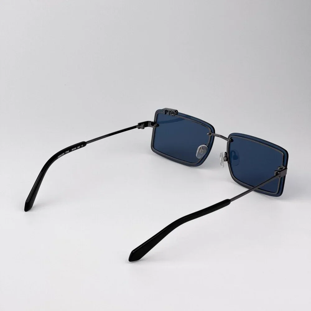 Off-White TAMPA Sunglasses Gunmetal Blue Rectangular Frame | Model OERI13N 7745
